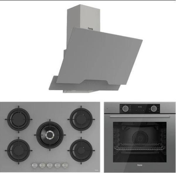 Ferre Fryart Rs Serisi Gri Ankastre Cam Set (D065 + RS038 + XE63CPR) - Image 1