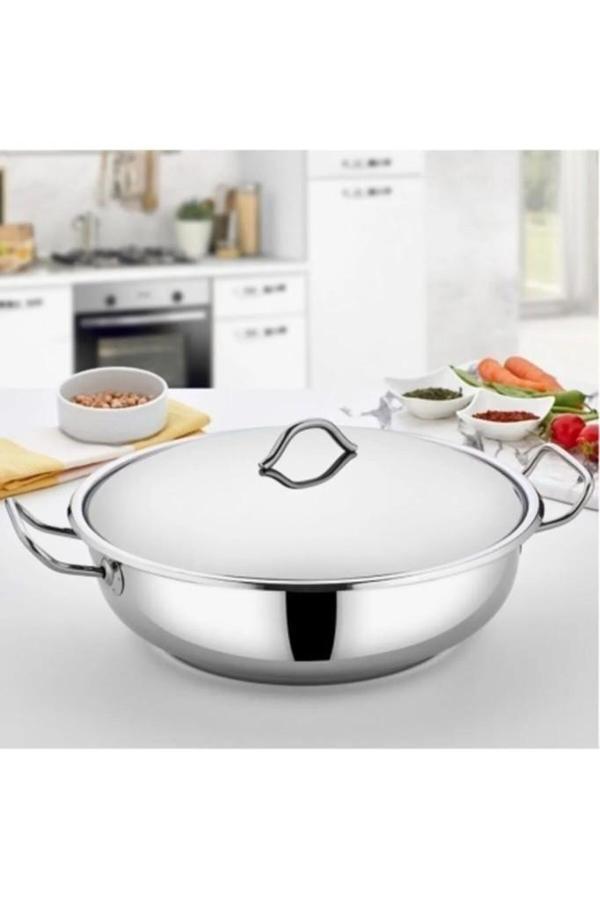 Gülsan Mega Basık Paslanmaz Çelik Pilav Tenceresi 45 CM - Image 1