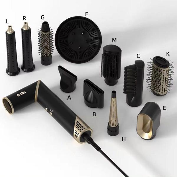 Robx 818 11 Başlık Multi Styler Hava Üflemeli Saç Şekillendirme Kurutma Çok Fonksiyonlu Ultra Set - Image 1