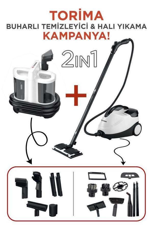 Torima V22B Koltuk ve Halı Yıkama Makinesi + CB-08C Çok Fonksiyonlu Buharlı Temizleyici - Image 1