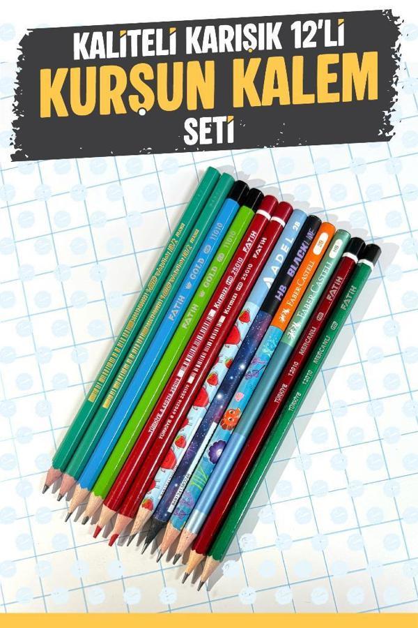 Kaliteli Karışık 12'li Kurşun Kalem - Image 1