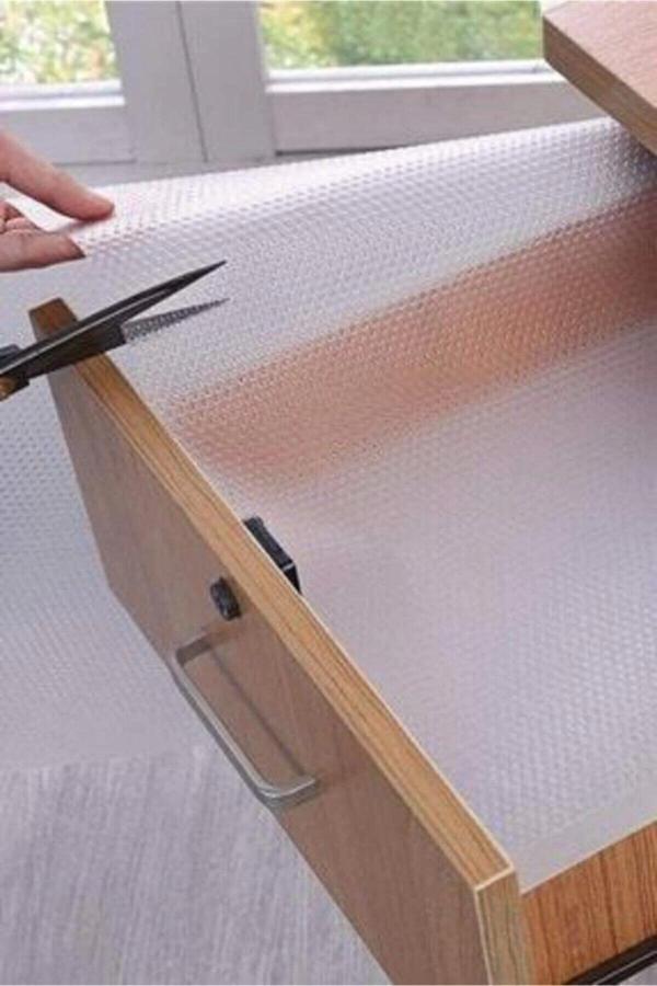 45cm X 10 m Şeffaf Kaydırmaz Raf Dolap Ve Çekmece Örtüsü Ve Maket Bıçağı - Image 1