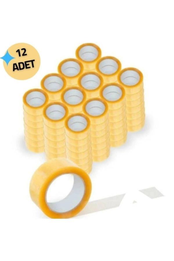 12 Adet 1.Kalite Holment Koli Bandı 45mm x 40 Mt EXTRA GÜÇLÜ YAPIŞKANLI BANT Ambalaj Taşınma Paket - Image 1