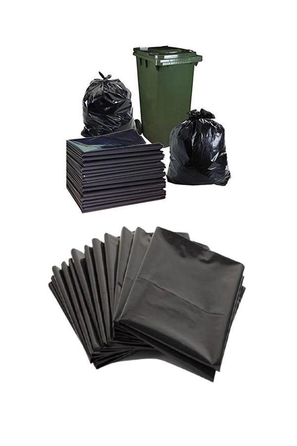 5 Kg 120x150 Kalın Ağır Hizmet Yırtılmaz Dökme Çöp Torbası Kalın Çöp Poşeti Hantal Boy Siyah - Image 1