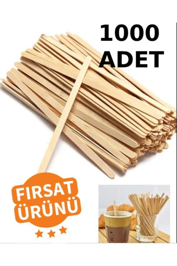 1000 Adet Tahta Ahşap Karıştırıcı Çay Kahve Kaşığı Kaşık Karıştırma Çubuğu - Image 1