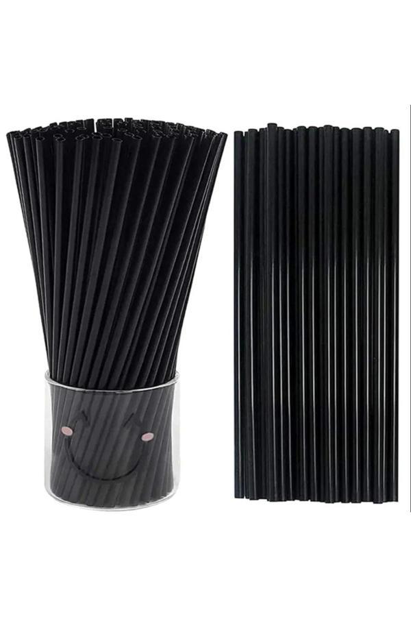 KALIN Frozen Pipet Siyah  Pipet 22 Cm 7 mm Düz Pipet 100 lü - Image 1