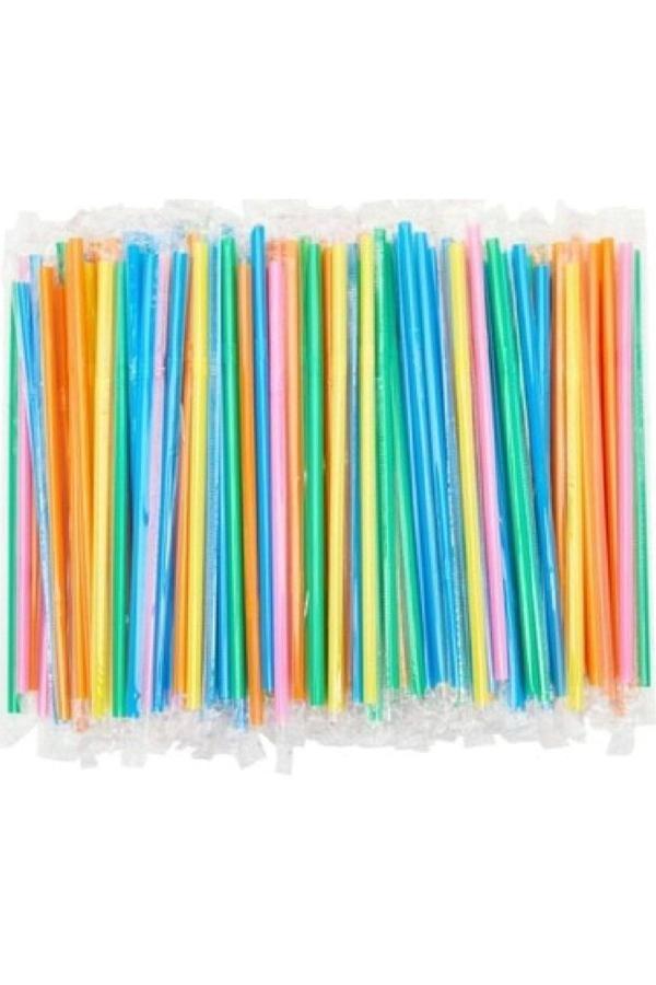 Jelatin Sargılı Renkli Pipet Körüklü Pipet 100 Lü - Image 1