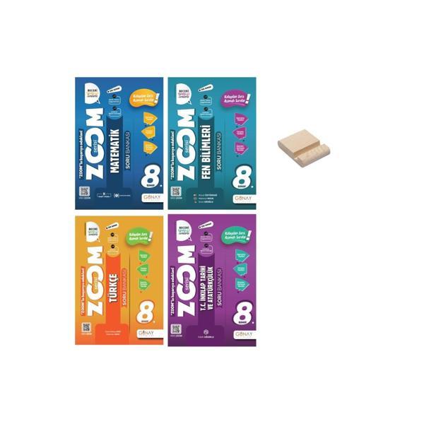 LGS 8. Sınıf Zoom Matematik Fen Bilimleri Türkçe ve İnkılap Tarihi Soru Bankası 4lü Set - Günay Yayınları - Image 1