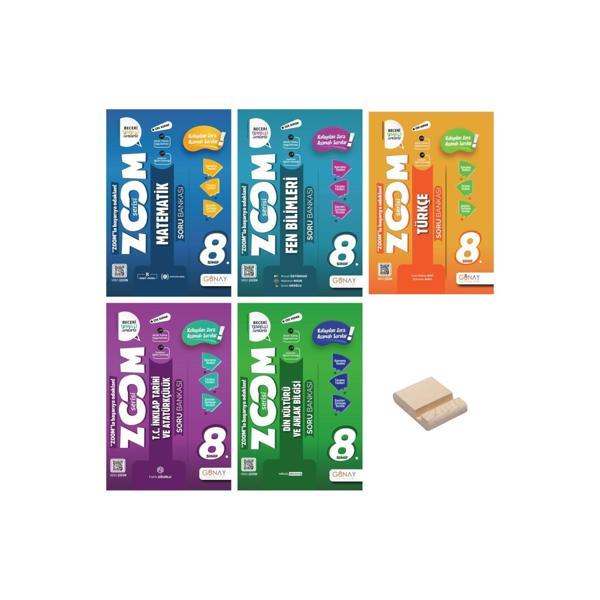 LGS 8. Sınıf Zoom Matematik Fen Türkçe İnkılap ve Din Tüm Dersler Soru Bankası 5li Set - Günay Yayınları - Image 1