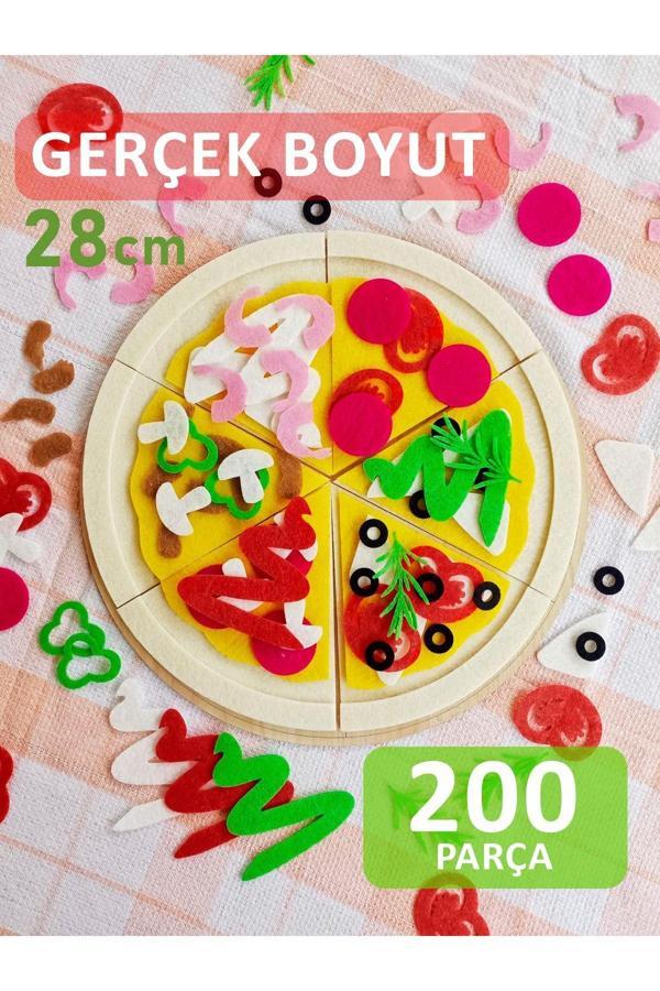 Kabajur Keçe Pizza Oyun Seti Montessori Aktivite - Image 1