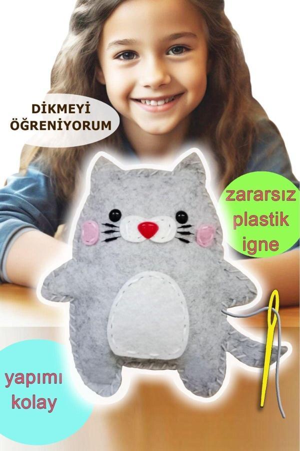 Kabajur Keçe Oyuncak Dikiş Seti - Minik Kedi Yaratıcı Eğitici  Oyuncak - Image 1