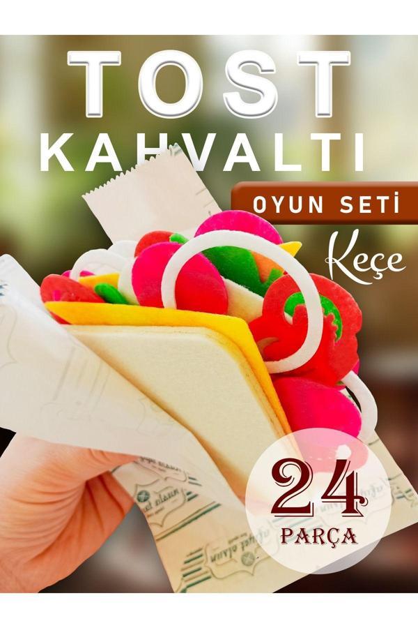 Kabajur Oyuncak Yemek Keçe Tost Kahvaltı Seti - Montessori Mutfak Rol Oyun Seti - Image 1