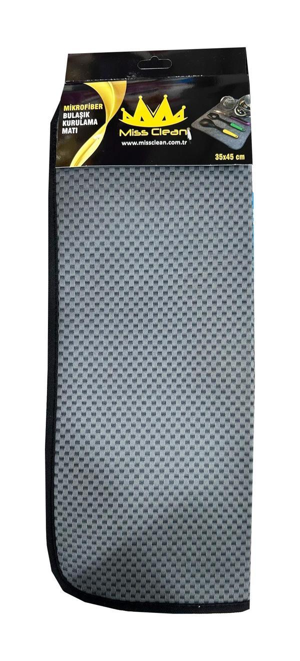 Miss Clean Mikrofiber Mutfak Bulaşık Kurutma Durulama Matı Pedi 35x45 Cm. - Siyah - 1 Adet  - Image 1