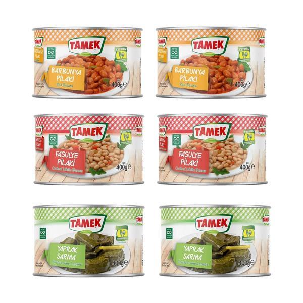 Tamek Barbunya - Fasulye - Yaprak Sarma 400 gr x 6 lı Karma Paket - Image 1