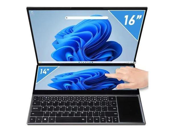 QUADRO Diamond Duo DS3212N i7-10850H 32GB 1TB SSD O/B Intel UHD 16" IPS + 14" IPS Dokunmatik DOS Notebook - Image 1