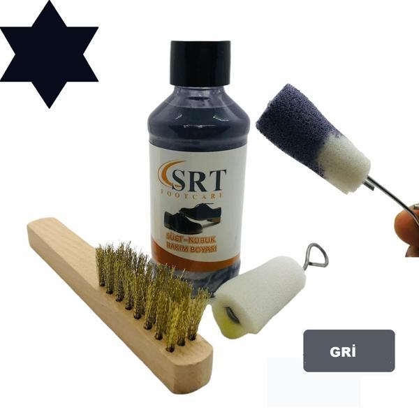 SRTfootcare Süet Nubuk Ayakkabı Bakım Boyası 110 Gr ve Süet Temizleme Tel Fırça - Image 1
