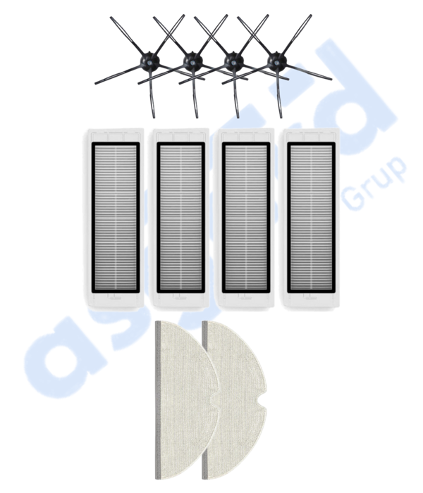 ROBOROCK  S50 – S55 –S5 MAX – S6 – S6 MAXV Uyumlu 4 Yan Fırça 4 Filtre 2 Mop - Image 1