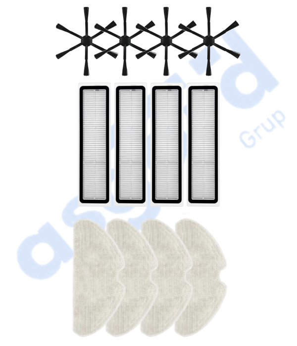 Dreame D10S, D10S PRO, D9 MAX GEN2 Uyumlu 4 Yan Fırça 4 Filtre 4 Mop - Image 1