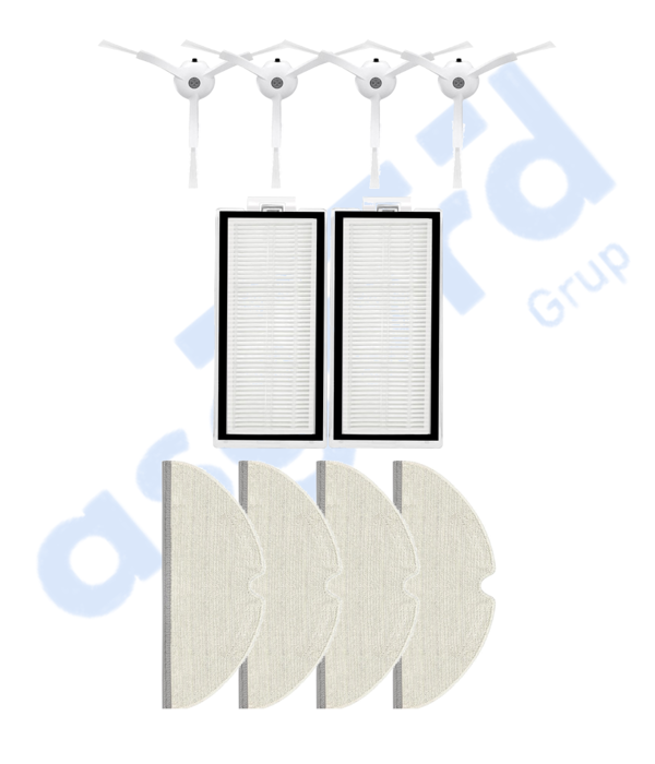 ROBOROCK Q5, Q5+, Q5 PRO,Q5 PRO+ UYUMLU 4 Yan Fırça 2 Filtre 4 Mop - Image 1