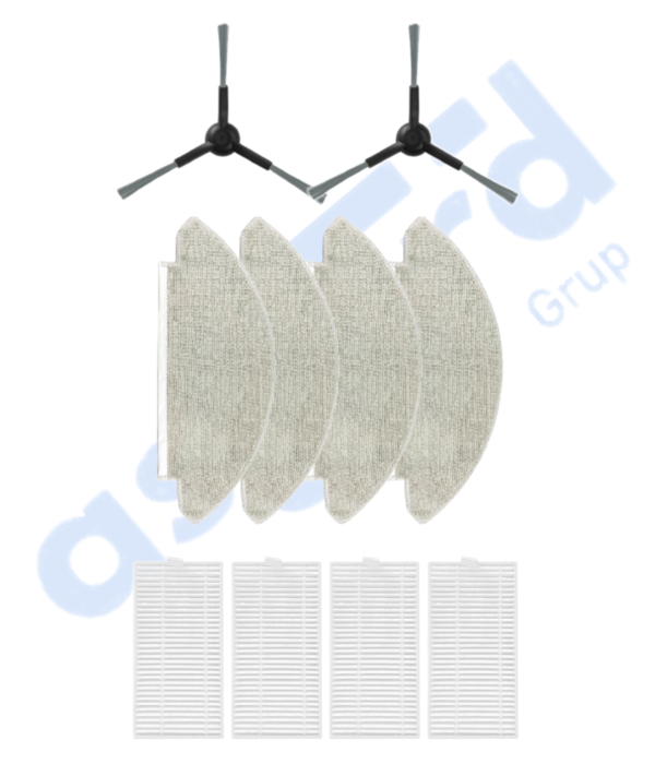 VİOMİ V5 – V5 PRO – ALPHA 2 PRO Uyumlu 2 Yan Fırça 4 Filtre 4 Mop - Image 1