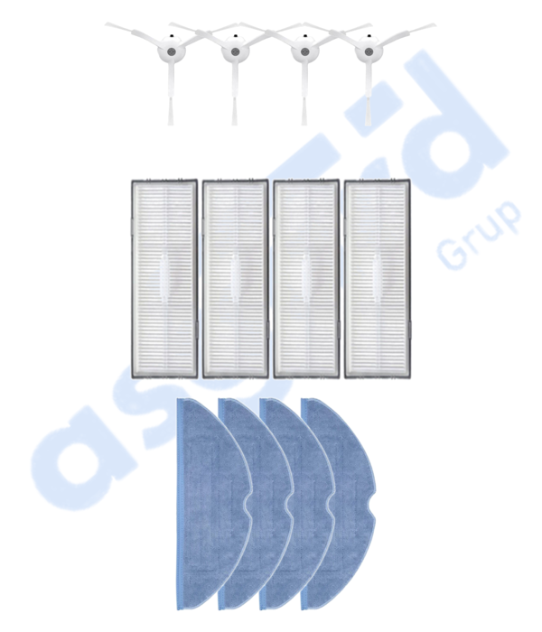 ROBOROCK S8 , S8+ ,S8 PRO-PRO ULTRA UYUMLU 4 Yan Fırça 4 Filtre 4 Mop - Image 1