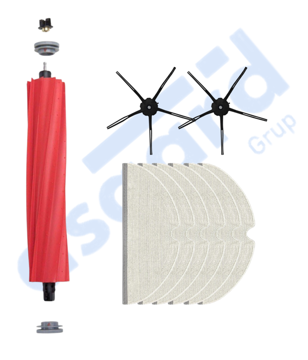ROBOROCK Q7 , Q7+ , Q7 MAX , Q7 MAX+  Uyumlu 1 Ana Fırça 2 Yan Fırça 6 Mop - Image 1
