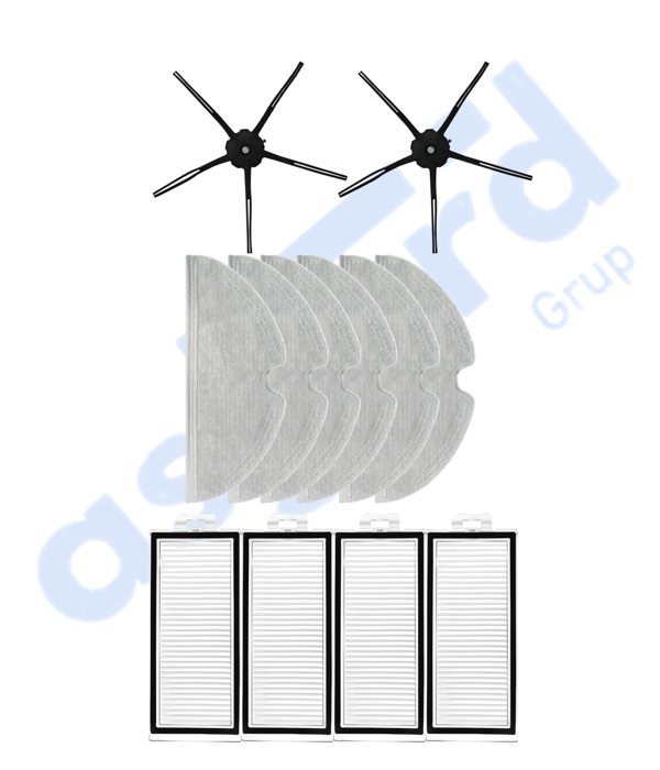 ROBOROCK Q7 , Q7+ , Q7 MAX , Q7 MAX+  Uyumlu 2 Yan Fırça 4 Filtre 6 Mop - Image 1