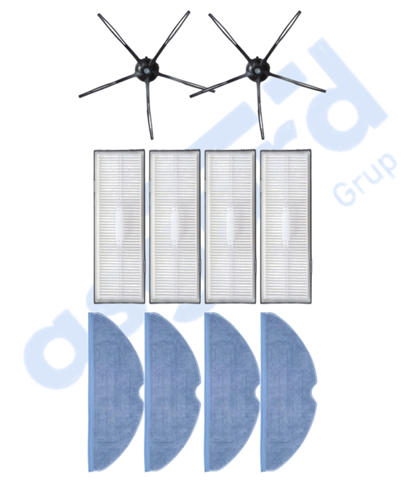 ROBOROCK S7 ( PLUS- MAXV-MAXV ULTRA- PRO ULTRA ) UYUMLU 2 Yan Fırça 4 Filtre 4 Mop - Image 1