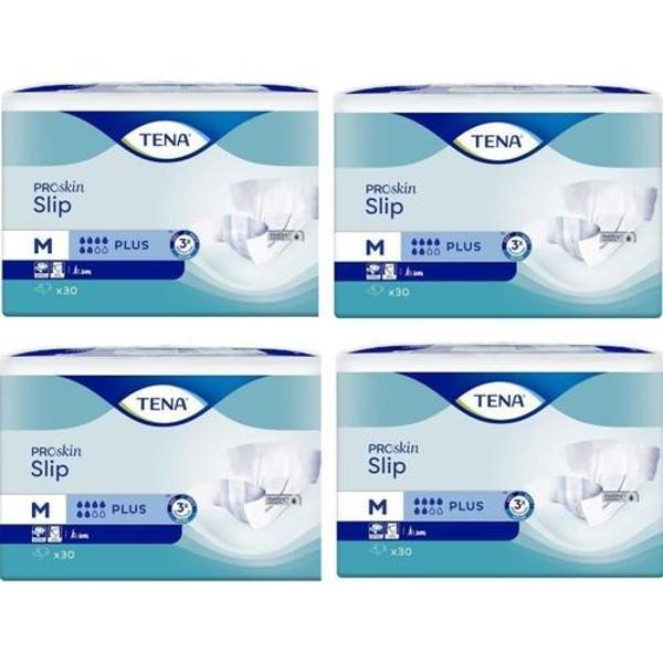 Tena Proskin Slip Plus 6 damla Orta Boy Medium Belbantlı Hasta Bezi 30'lu 4 paket / 120 adet - Image 1