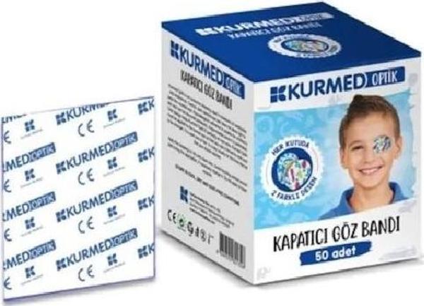 Kurmed Optik Erkek Çocuk Göz Kapama Bandı 50 Adet Tekli Paketli - Image 1