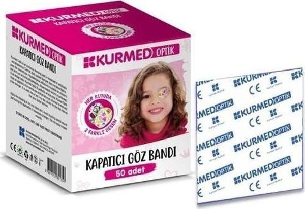 Kurmed Optik Kız Çocuk Göz Kapama Bandı 50 Adet Tekli Paketli - Image 1