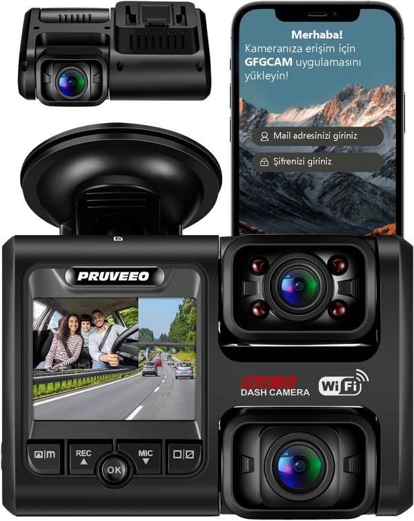 Pruveeo D30 Wi-Fi 4K Araç Kamerası - Image 1