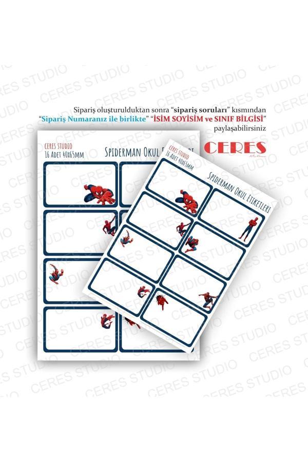 Spider Man Avengers Okul Etiketi 16 Adet 40x65mm Etiket - Image 1