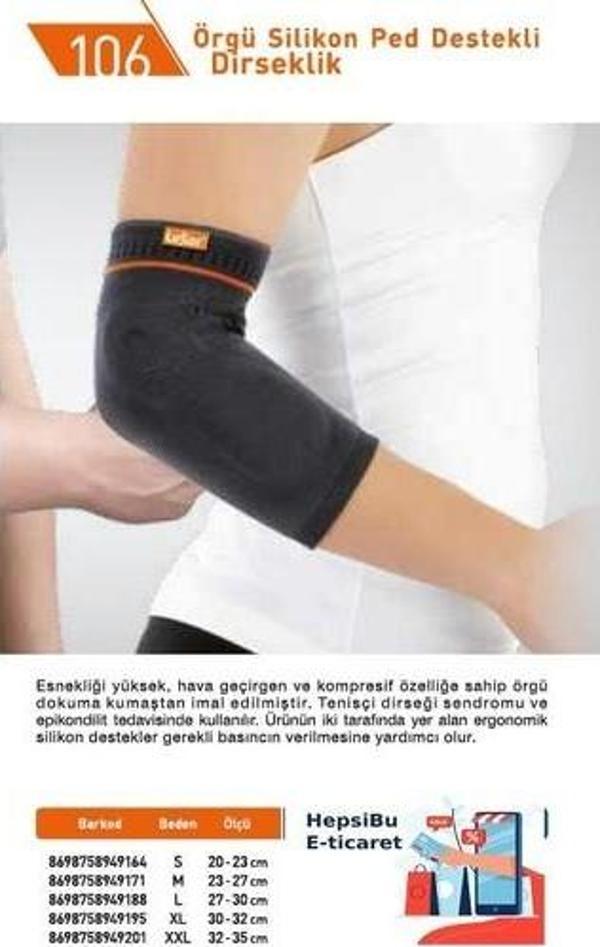 Luxor 106 Örgü Silikon Peddestekli Dirseklik L Beden - Image 1