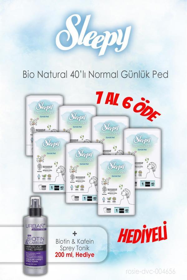 40'lı Sleepy Bio Natural Günlük Ped Normal 7 AL 6 ÖDE ve 200 ML Tonik Hediye - Image 1