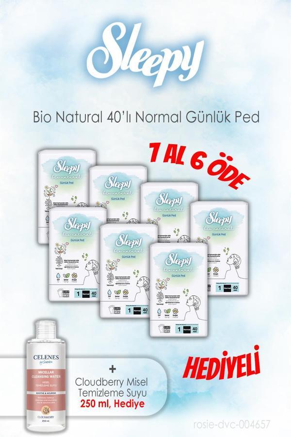 7 AL 6 ÖDE 40'lı Sleepy Bio Natural Günlük Ped Normal ve 250 ML Temizleme Suyu - Image 1