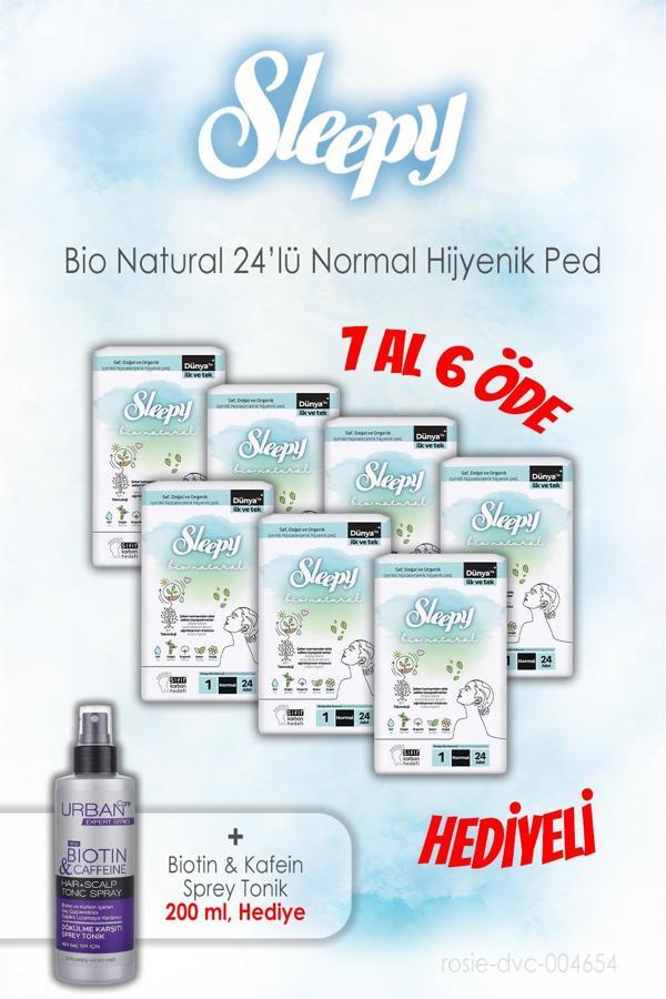 Sleepy Bio Natural 24'lü Hijyenik Ped Normal 7 AL 6 ÖDE ve 200 ML Tonik Hediye - Image 1