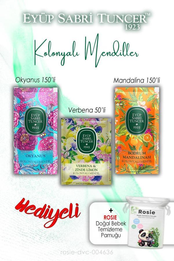 Kolonyalı Mendil 150'li Okyanus ve Mandalina, 50'li Verbena Limon ve ROSIE - Image 1