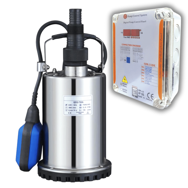 Varan QDS 750A Paslanmaz KORUMA PANOLU Temiz Su Dalgıç Pompa 1 HP/ 0.75 kW, Monofaze 220 V, 9 Mss - Image 1