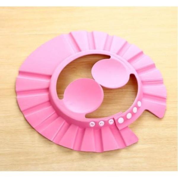 Bebek Banyo Şapkası Düğmeli Kulaklıklı Pembe - Image 1