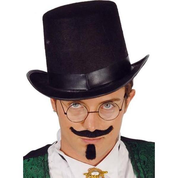 Yetişkinler İçin Siyah Renk Ringmaster Sihirbaz Şapkası Silindir Şapka - Image 1