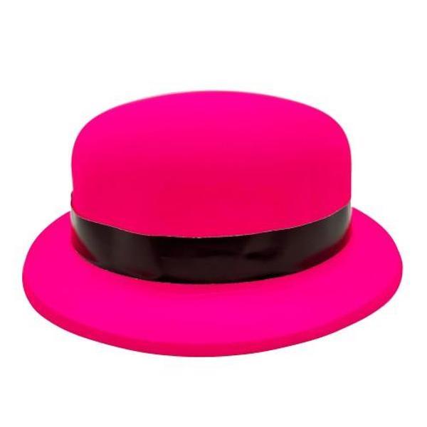 Neon Partisi Pembe Renk Melon Plastik Parti Şapkası - Image 1