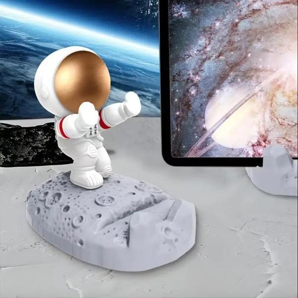 Astronot Telefon Tutucu - Dekorasyon Biblo - Boyasız - Image 1