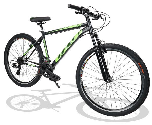 Sarissa Moon 27,5" Jant MTB Ön Amortisörlü Shimano Kelebek 21 Vites V Fren Dağ Bisikleti Siyah Yeşil - Image 1