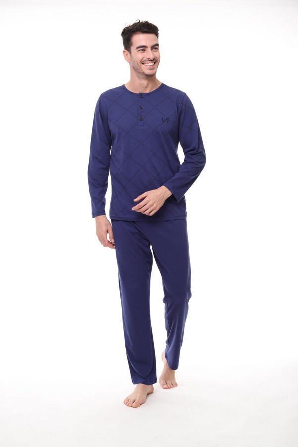 Pijadore 1400 Büyük Beden Erkek Uzun Kollu Pijama Takım - Image 1