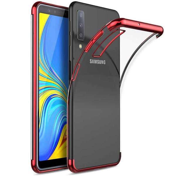 Samsung Galaxy A7 2018 Glitter Silikon Kılıf - Kırmızı - Image 1