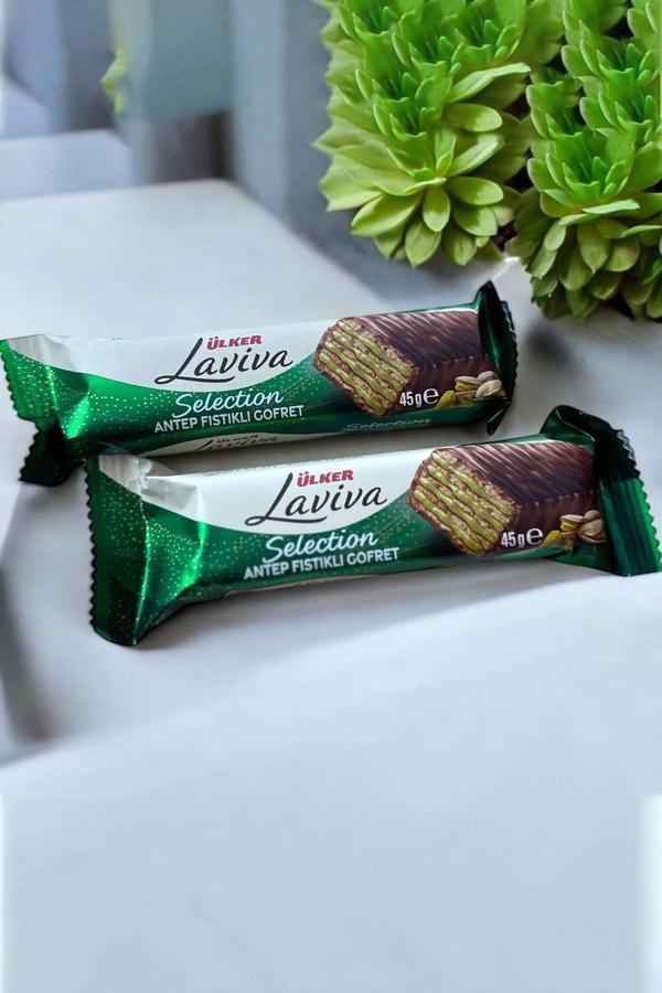 Ülker Laviva Selection Antep Fıstıklı Gofret 45G X12 Adet - Image 1