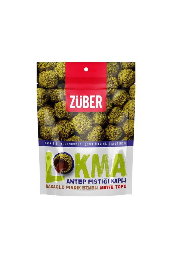 Züber Lokma Antep Fıstığı Kaplı Kakaolu Fındık Ezmeli Meyve Topu (96 G) X4 Adet - Image 1