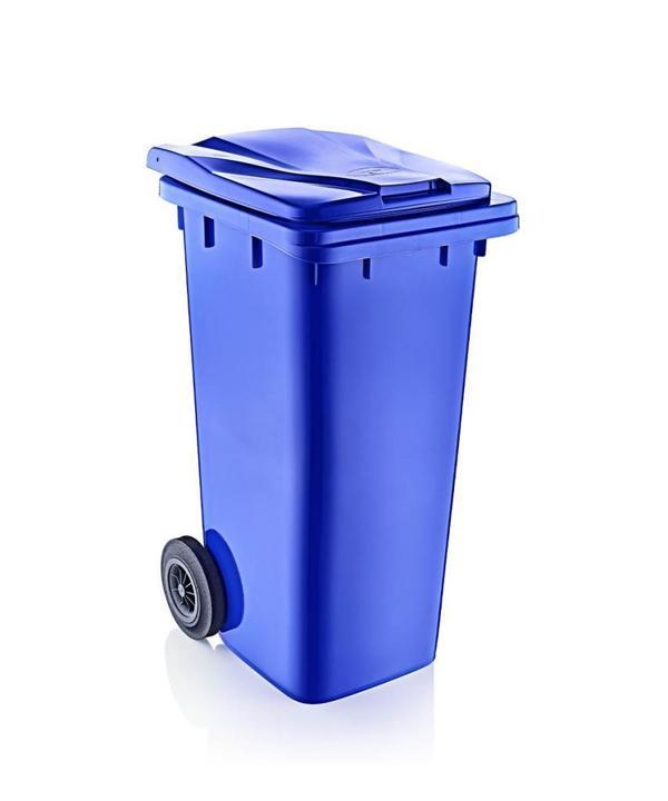 Omnipazar SY-6505 Tekerlekli Kapaklı Plastik Çöp Konteyneri 120 lt - Image 1