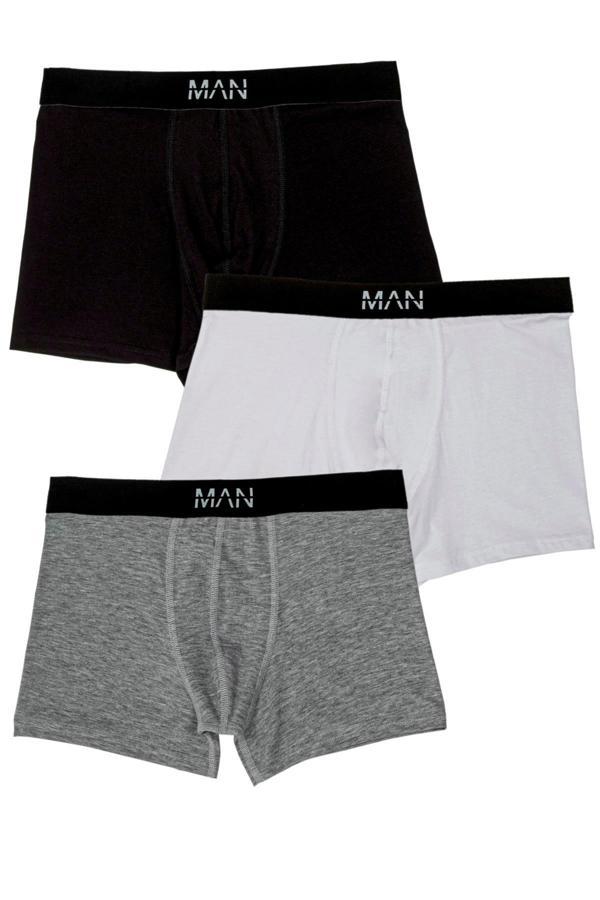 3'lü Gri Siyah Erkek Boxer - Image 1